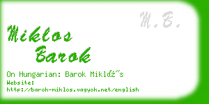 miklos barok business card